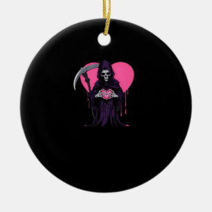 Heart Hands Reaper Classic Meme Style Ceramic Ornament