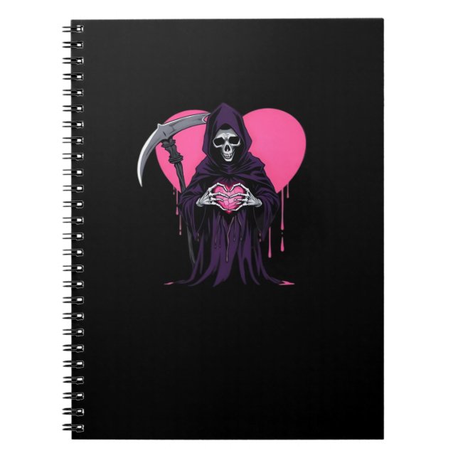 Heart Hands Reaper Classic Meme Style Notebook (Front)
