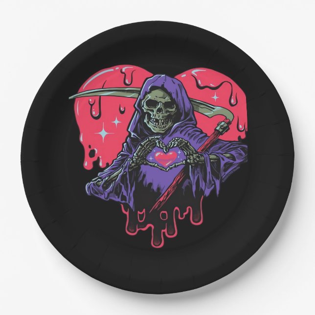 Heart Hands Reaper Classic Paper Plate (Front)