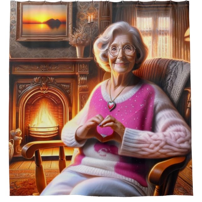 Heart Hands Shower Curtain (Front)