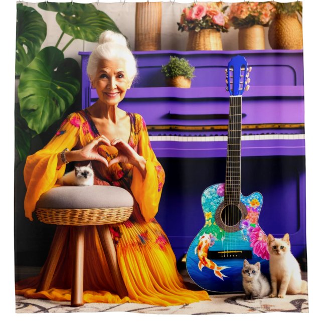 Heart Hands Shower Curtain (Front)