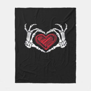 Heart Hands Skeleton Fleece Blanket