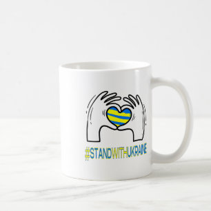 Heart Hands Stand With Ukraine Support Coffee Mug