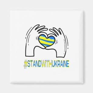 Heart Hands Stand With Ukraine Support Magnet