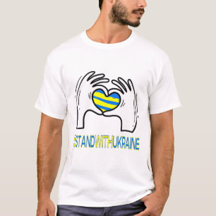 Heart Hands Stand With Ukraine Support T-Shirt