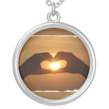 Heart Hands Sunset Necklace