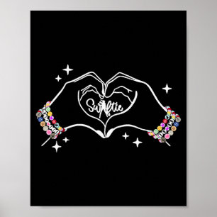 Heart Hands Taylor First Name Girl Vintage 70's 80 Poster