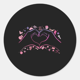 Heart Hands Taylor First Name Girl Vintage 70s 80s Classic Round Sticker