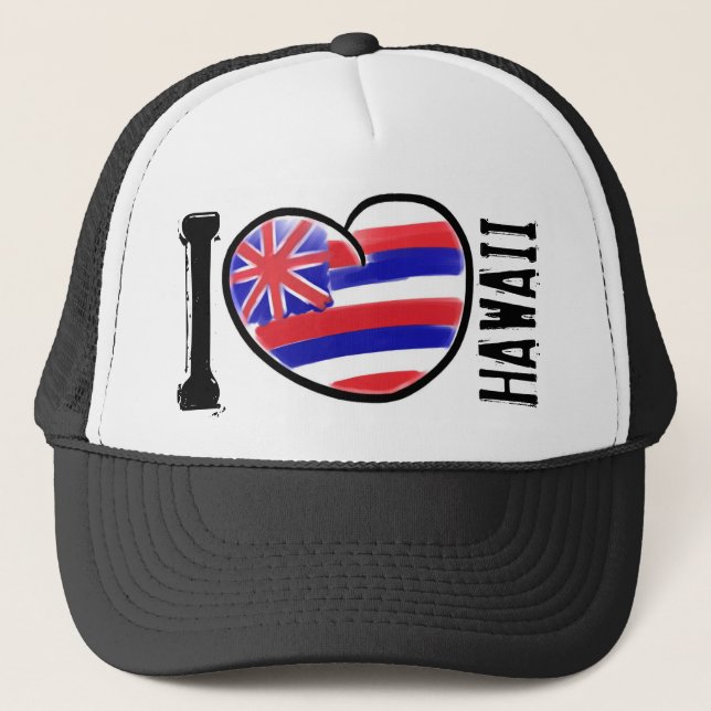 Heart Hawaii state flag artistic hat (Front)