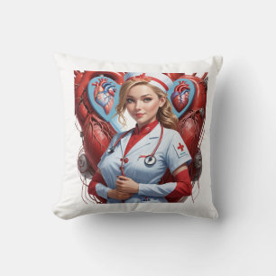 Heart & Healing – Nurse with Anatomical Heart Cushion