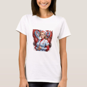 Heart & Healing – Nurse with Anatomical Heart T-Shirt