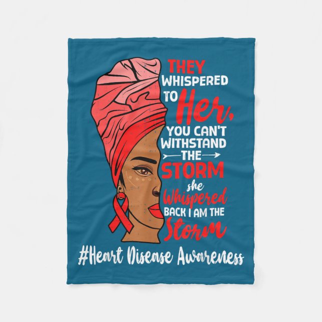 Heart Health Black Women Melanin Heart Disease Awa Fleece Blanket (Front)