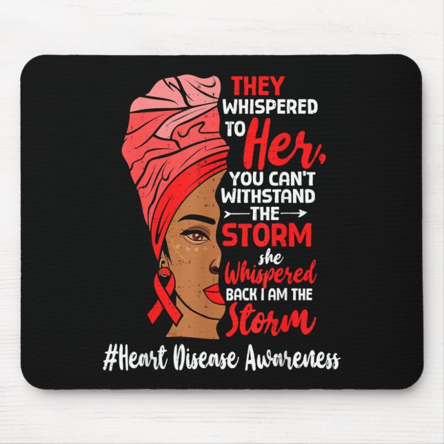 Heart Health Black Women Melanin Heart Disease Awa Mouse Pad (Front)
