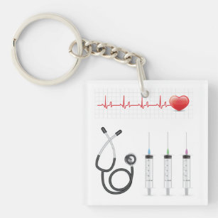 Heart Health Cardiac Medical Key Ring