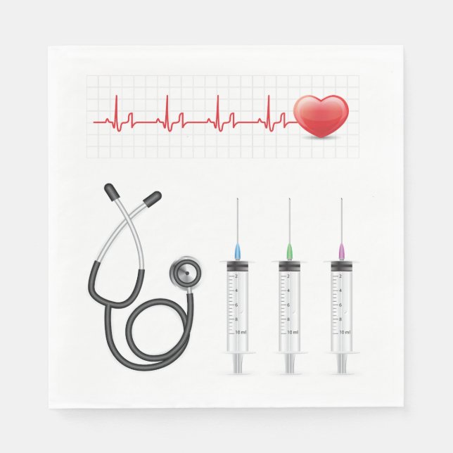 Heart Health Cardiac Medical Napkin (Front)