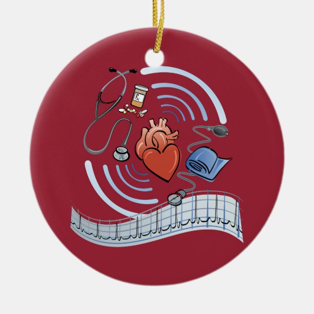 Heart Health Ceramic Tree Decoration (Front)