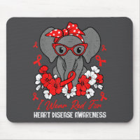 Heart Health Elephant Red Ribbon Heart Disease Awa