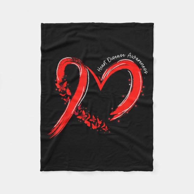 Heart Health Heart Disease Awareness Chd Mens Wome Fleece Blanket (Front)