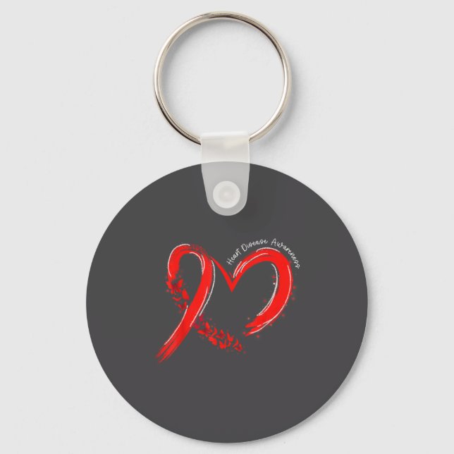Heart Health Heart Disease Awareness Chd Mens Wome Key Ring (Front)