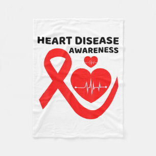 Heart Health Heart Disease Awareness Fleece Blanket