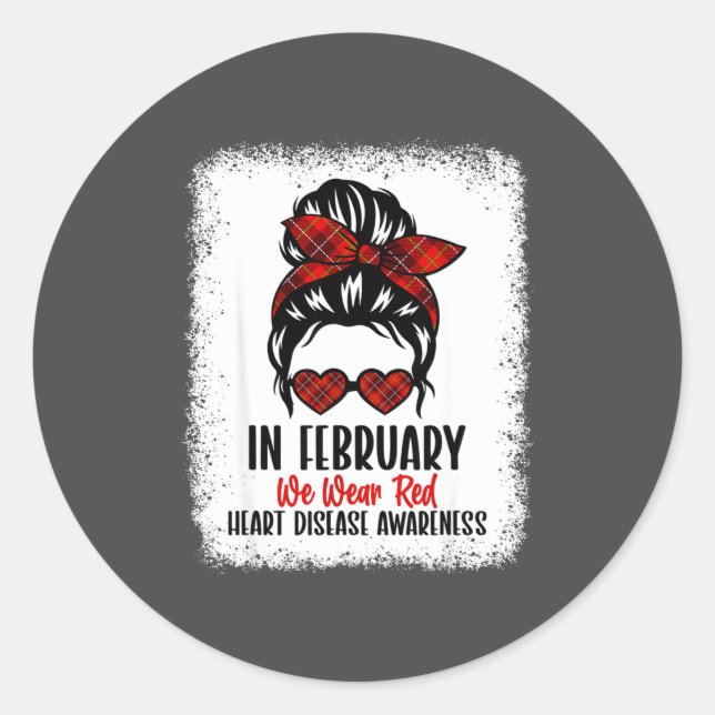 Heart Health Heart Disease Awareness Heartbeat Chd Classic Round Sticker (Front)