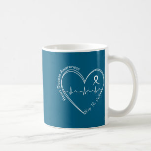 Heart health heart disease awareness heartbeat chd coffee mug