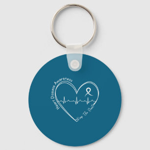 Heart health heart disease awareness heartbeat chd key ring