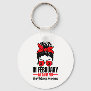 Heart Health Heart Disease Awareness Heartbeat Chd Key Ring