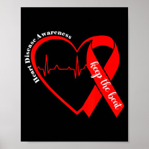 Heart Health Heart Disease Awareness Heartbeat Chd Poster