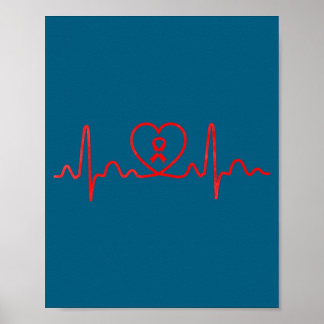 Heart Health Heart Disease Awareness Heartbeat Chd Poster (Front)