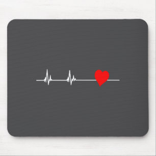 Heart Health Heart Disease Awareness Heartbeat Wom Mouse Pad