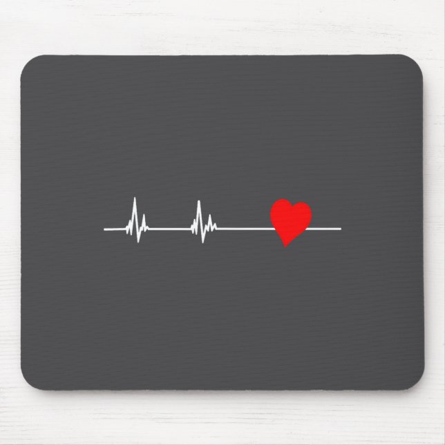 Heart Health Heart Disease Awareness Heartbeat Wom Mouse Pad (Front)