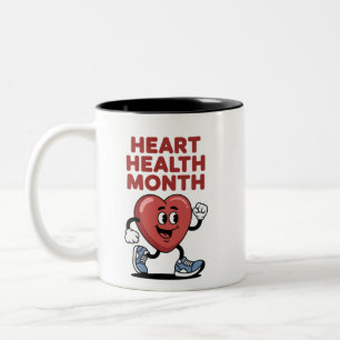 Heart Health Month Awareness Design Two-Tone Coffee Mug