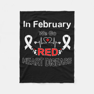 Heart Health Month Awareness In February American Fleece Blanket