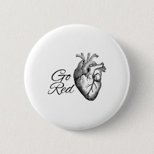 Heart Health Month February American Heart Health 6 Cm Round Badge