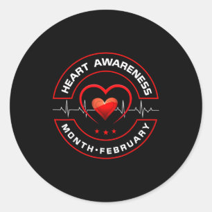 Heart Health Month February American Heart Health Classic Round Sticker