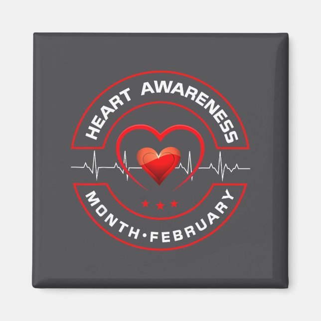 Heart Health Month February American Heart Health  Magnet (Front)