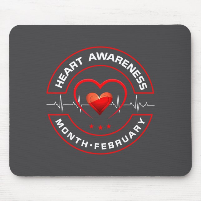 Heart Health Month February American Heart Health  Mouse Pad (Front)