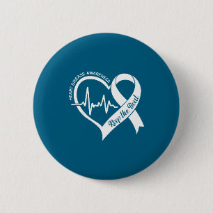 Heart health month heart disease chd awareness 6 cm round badge