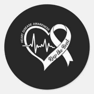 Heart Health Month Heart Disease Chd Awareness Classic Round Sticker