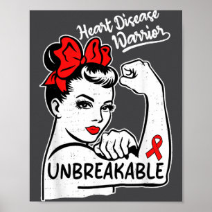 Heart Health Warrior Heart Disease Awareness Chd W Poster
