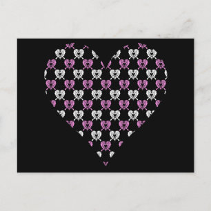 heart heart butterfly postcard