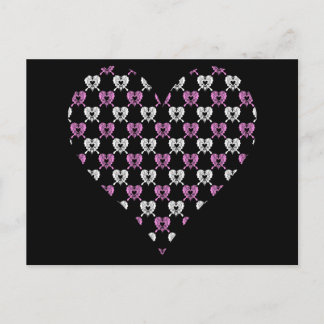 heart heart butterfly postcard