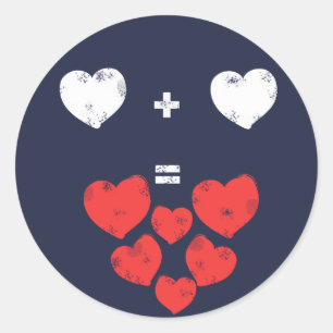 Heart + Heart = Love Sticker