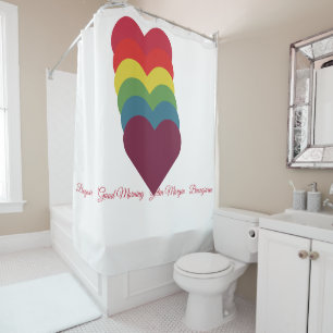 Heart Heart - Rainbow Colors - Rainbow Colors Shower Curtain