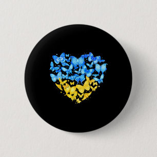 Heart Heart Ukraine Butterfly Ukraine Sunflower 1 6 Cm Round Badge