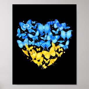 Heart Heart Ukraine Butterfly Ukraine Sunflower 1  Poster