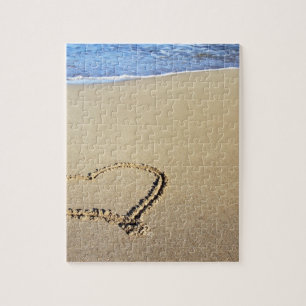 Heart Hearts Beach Sand Tropical Paradise Destiny Jigsaw Puzzle