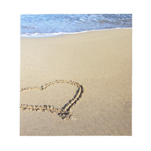 Heart Hearts Beach Sand Tropical Paradise Destiny Notepad