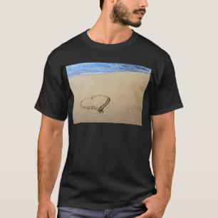 Heart Hearts Beach Sand Tropical Paradise Destiny T-Shirt